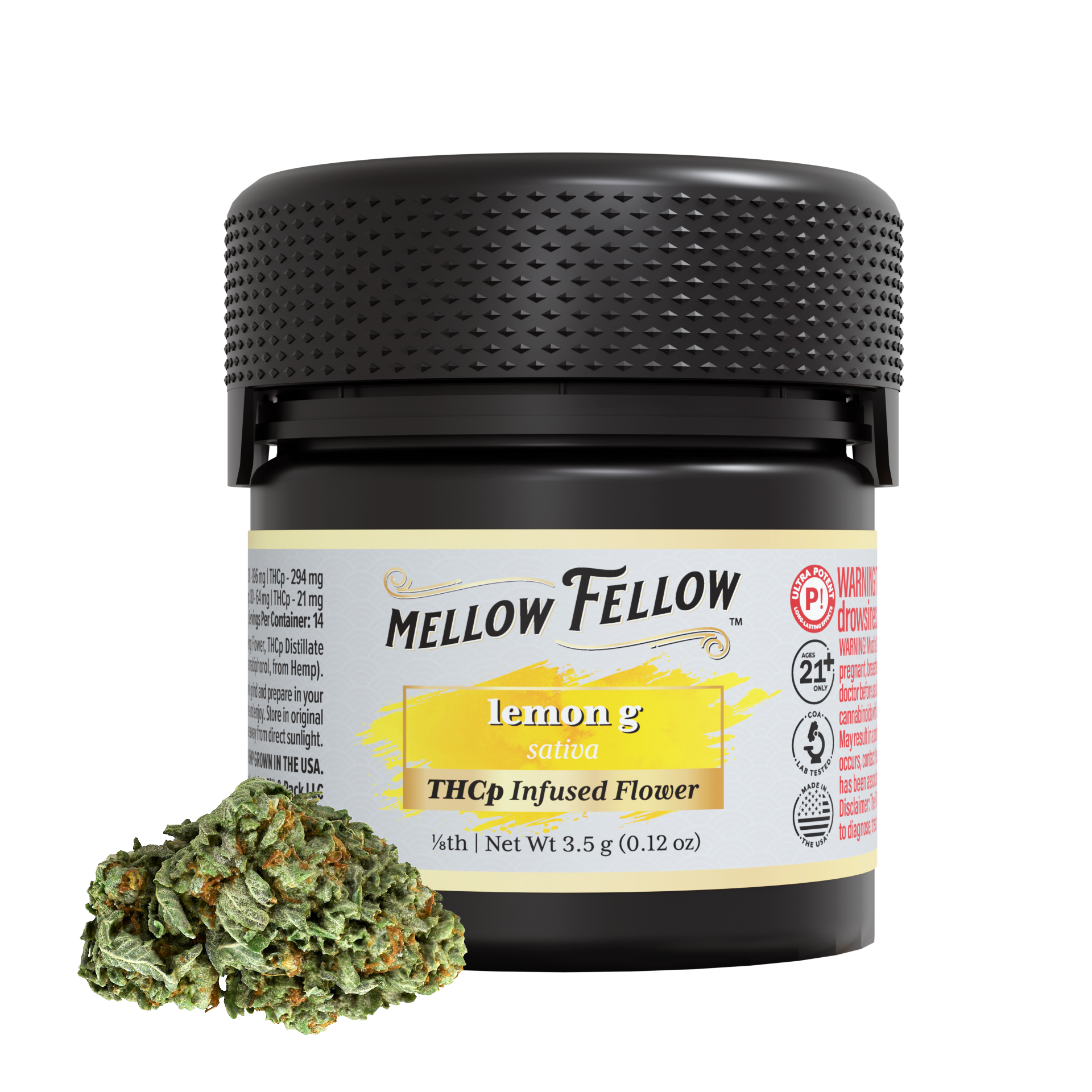 Mellow Fellow Lemon G 3.5g THCp Infused Flower