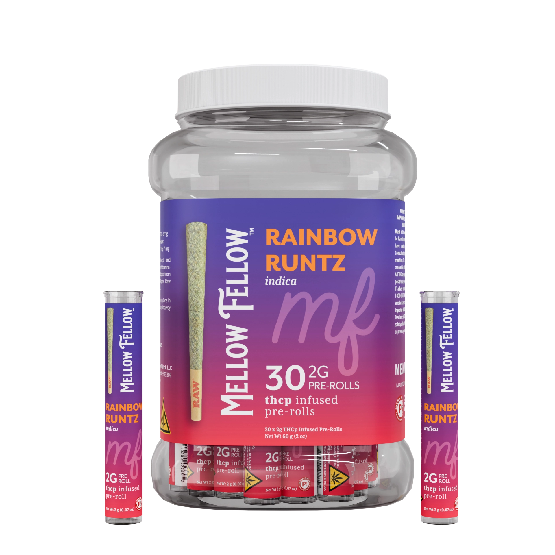 Mellow Fellow Rainbow Runtz 2g THCp Infused Pre-Roll